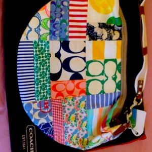 COACH Hampton Signature Scribble Habo Pastel Spring Collection Purse Shoulder